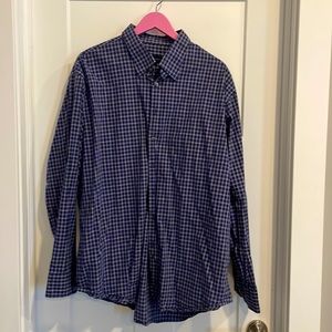 Scott, Barbour, size XXL, navy, purple, and white plaid
